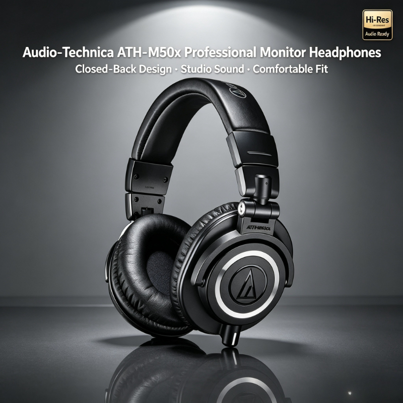 Audio Technica Headphone Ath-M50X - Audio-Technica ATH-M50X Over Ear Closed Back