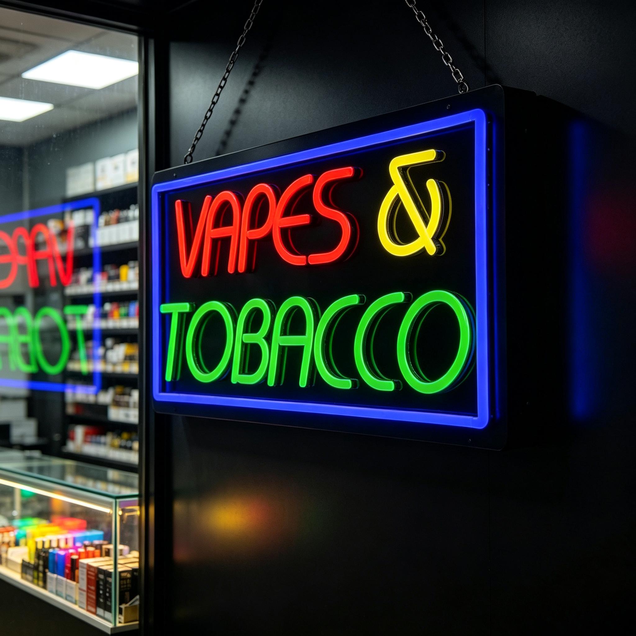Tobacco and Vape Neon Sign USB - Vaping Store recension och pris