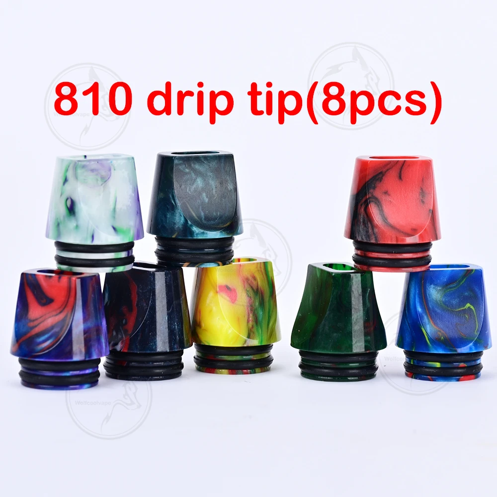 8pcs Wolfcoolvape Atomizer 810 - Drip Tip Resin recension och pris